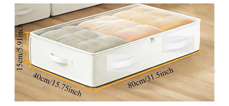 White Under-Bed Storage Box Foldable