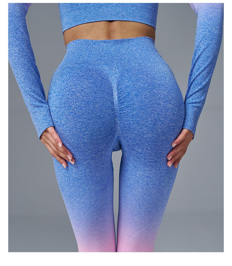 Nahtlose Yoga-Garnitur mit Pfirsich-Lift-Leggings, schnelltrocknend