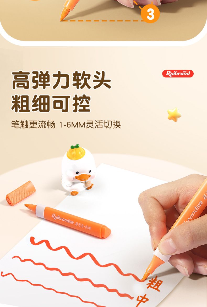 Acrylic pen set, washable, quick-drying