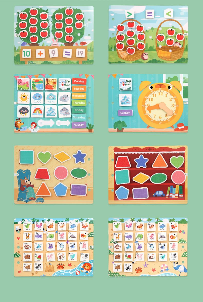 Kinder-Stille-Aufkleber-Buch Bauernhof Alphabet Lernspiel frühe Bildung wiederverwendbar