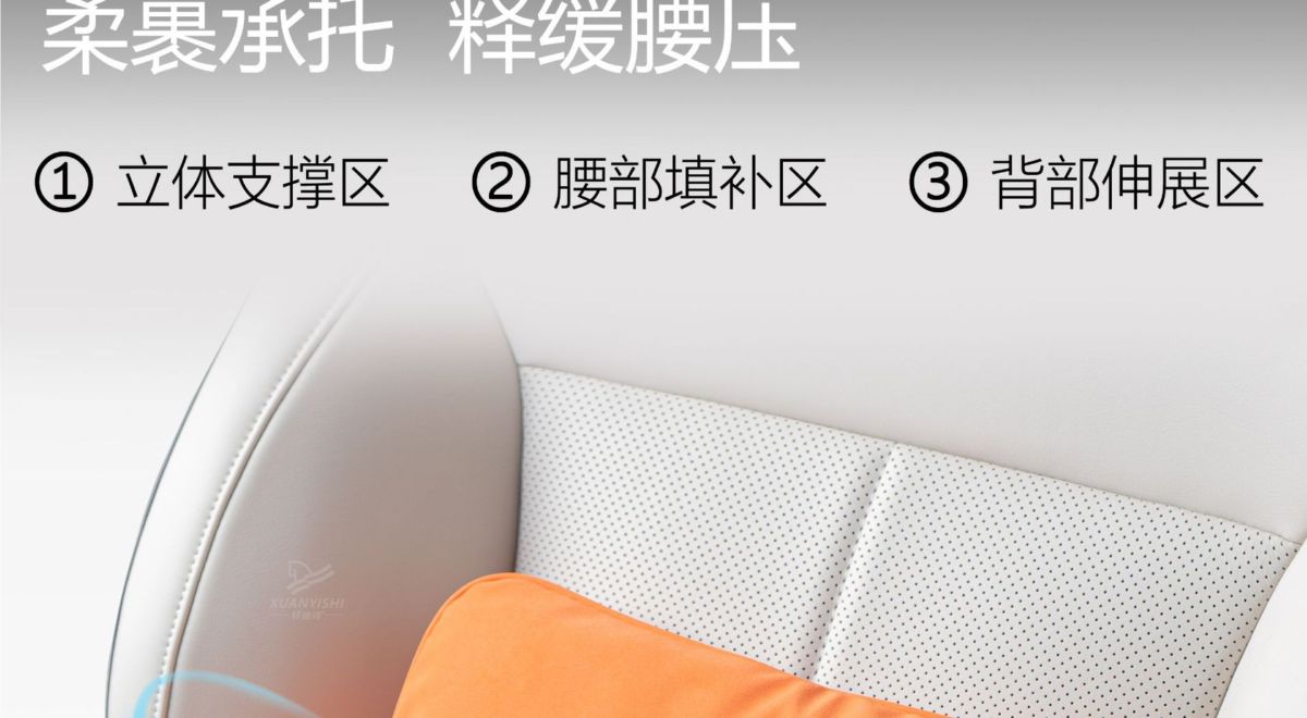 Car Headrest and Lumbar Support Pillow, S-Type, Adjustable