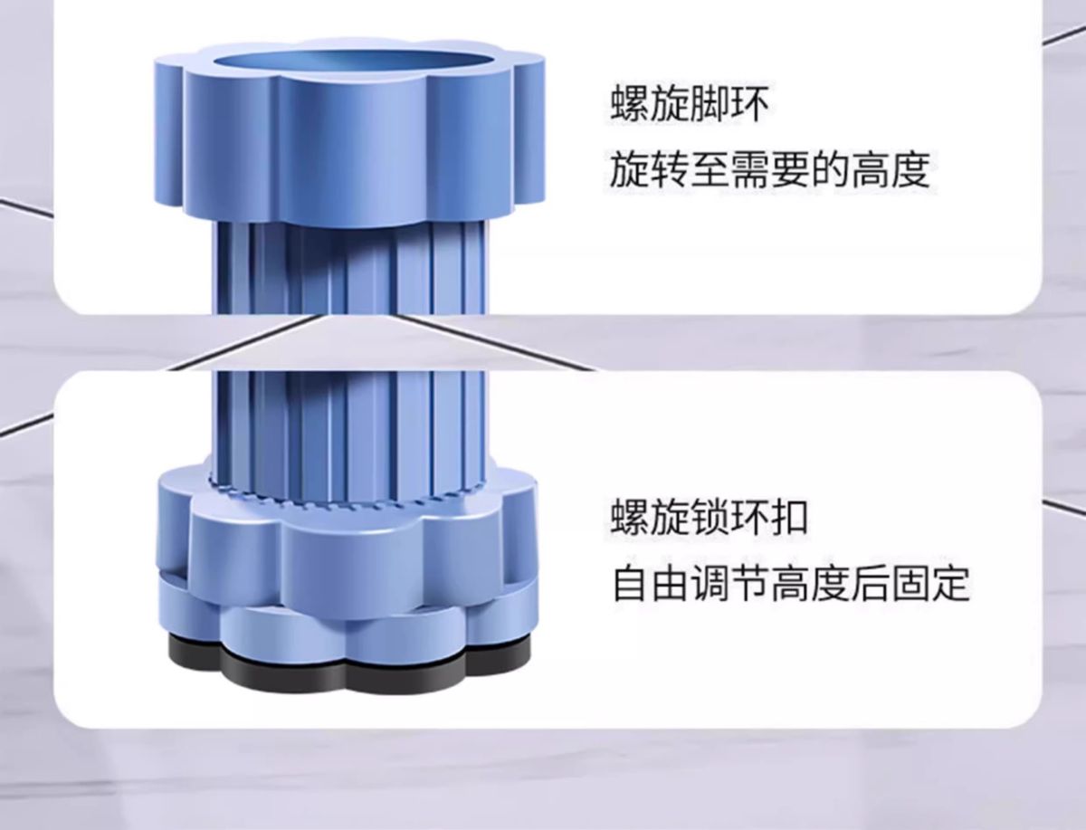 Washing machine pedestal feet pad height increasing shock absorbing anti-slip adjustable