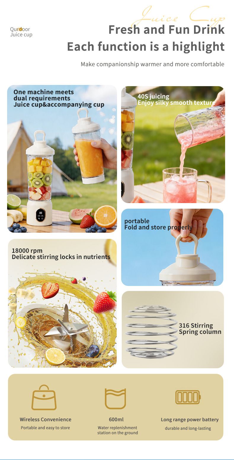 Digital juicer, USB rechargeable, portable