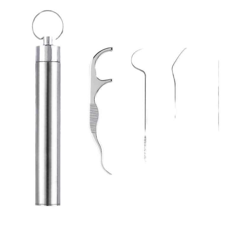 Stainless steel toothpick set for dental care