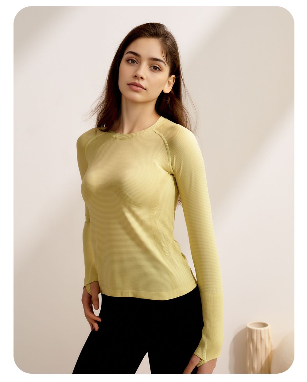 Women's athletic yoga top, long sleeve, quick-dry, pilates training