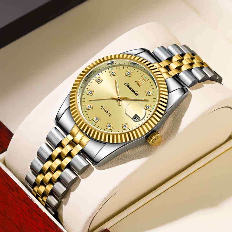 Couple quartz watch, waterproof with calendar