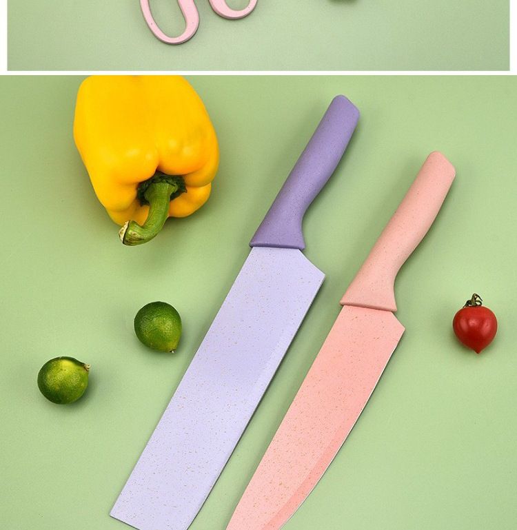 Macaroon stainless steel knife set, 6-piece, kitchen tools