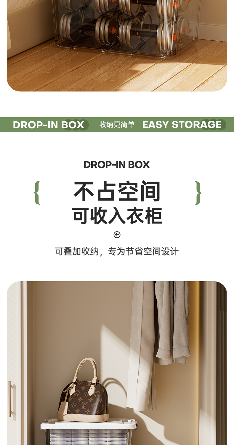 Z1280加厚透明收纳箱家用车用衣服收纳盒衣柜玩具零食整理箱