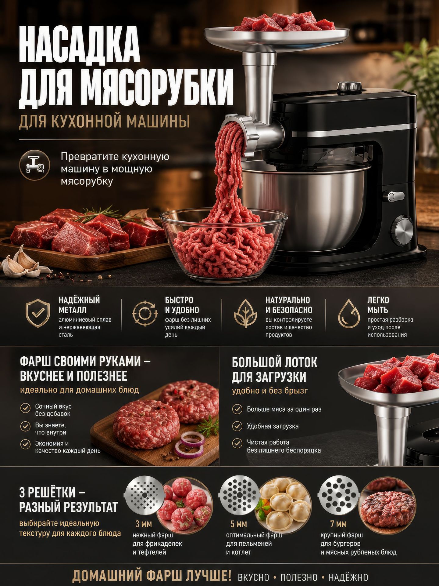 Multifunctional kitchen machine dough mixer blender grinder