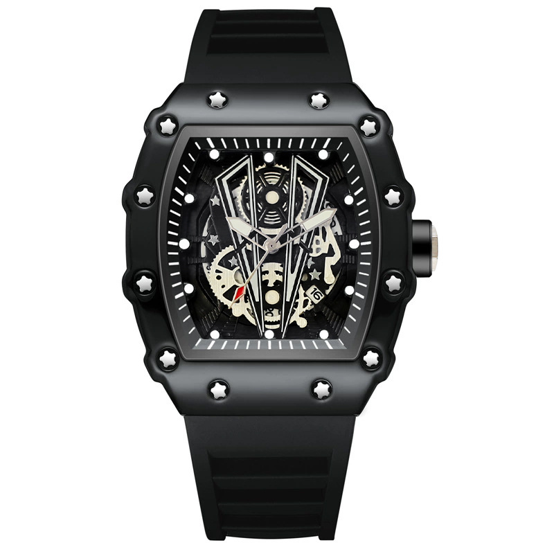 ZIDO Quarzuhr Herren, Sportmodell, Fassform, durchbrochenes Design