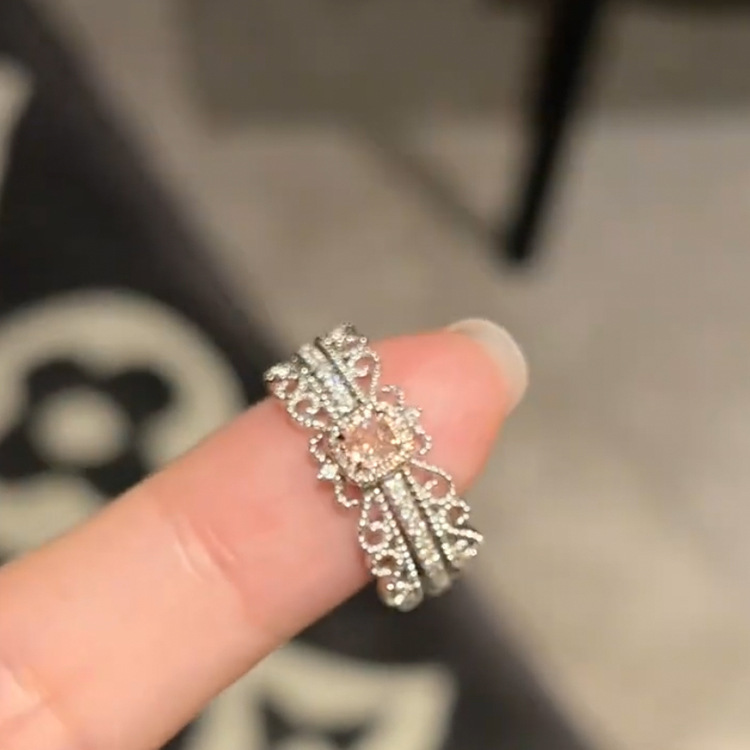 Zircon geometric open ring index finger lightweight luxury