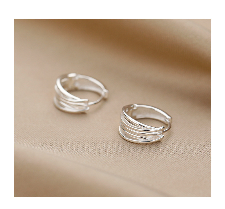 925 sterling silver multi-layer women's earrings