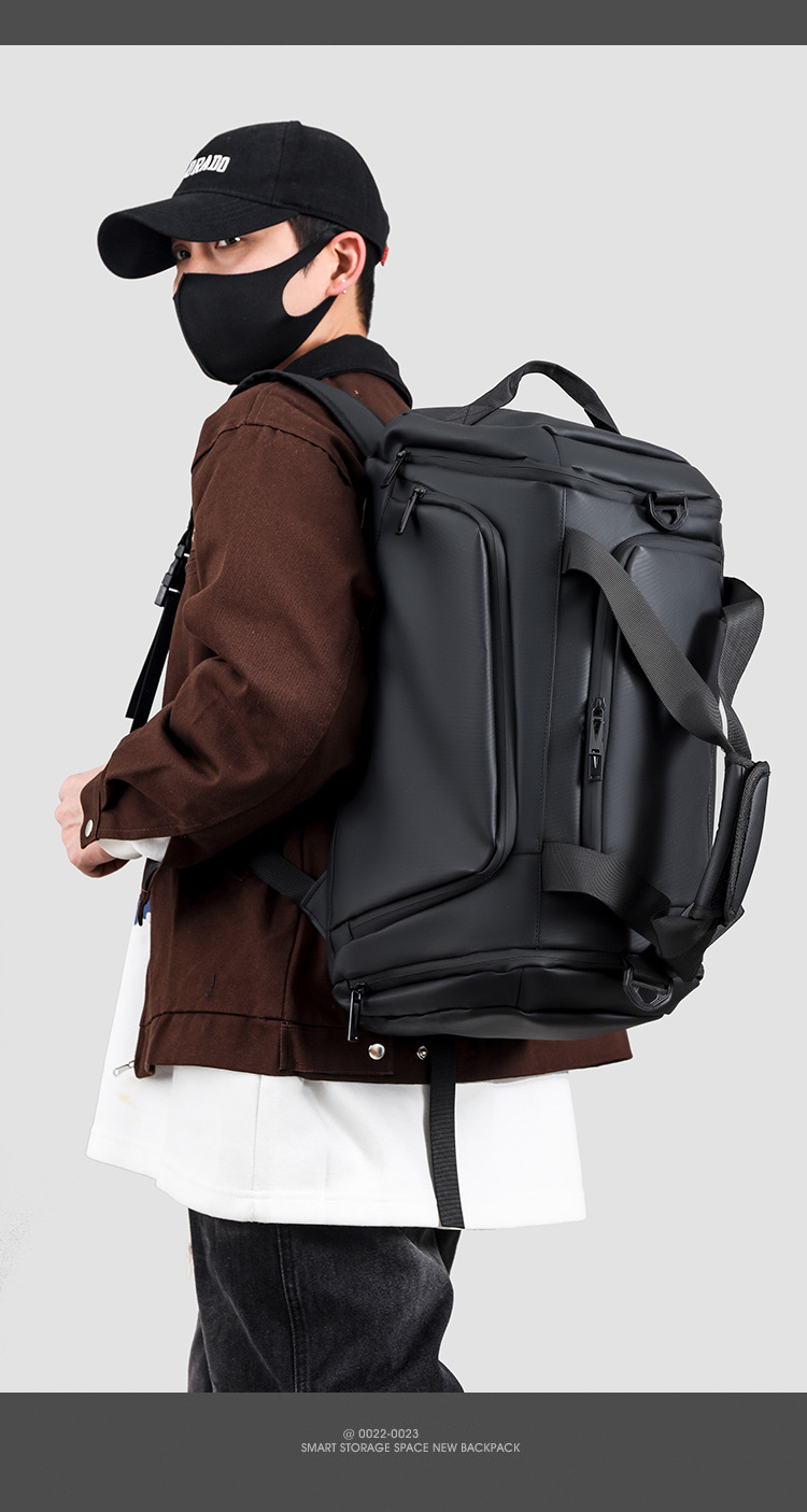 Multifunctional men's fitness bag, shoulder strap, large capacity travel