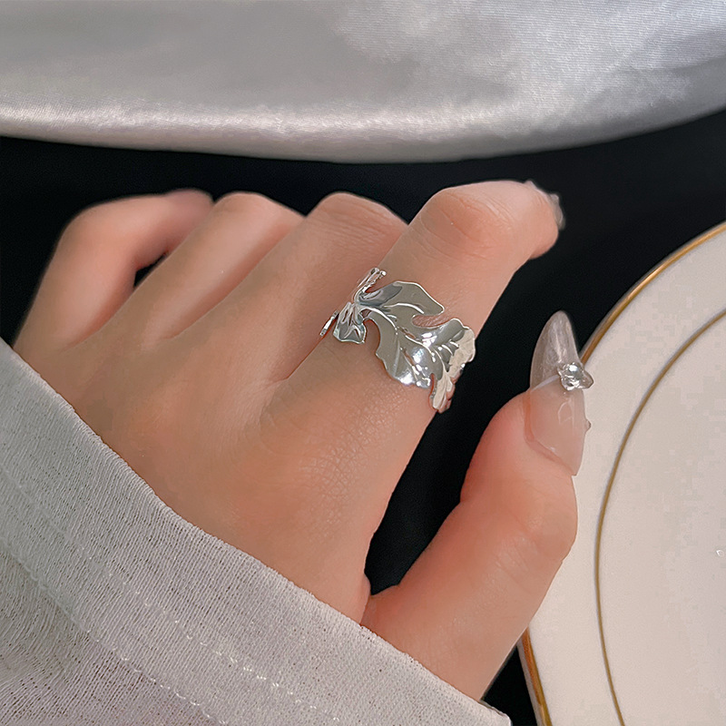 S925 Sterling Silver Twisted Ring Women Vintage Adjustable