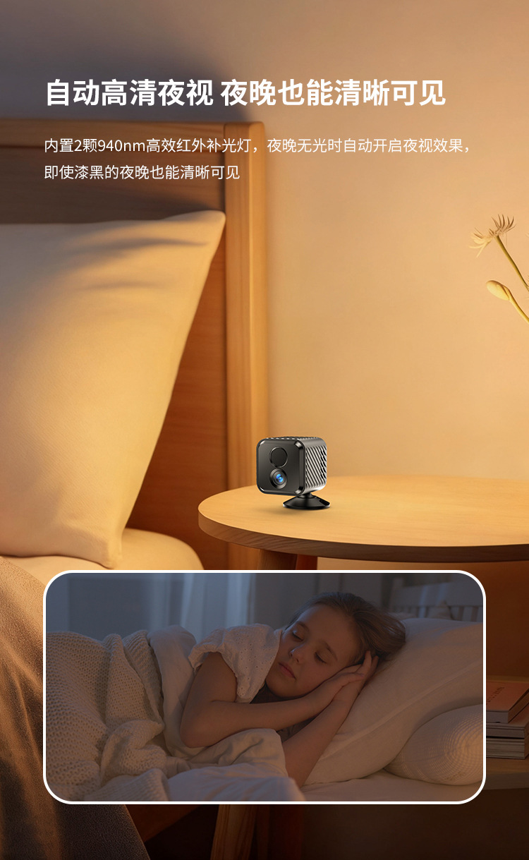 Low-Power WiFi Camera Compact Night Vision Bluetooth Network