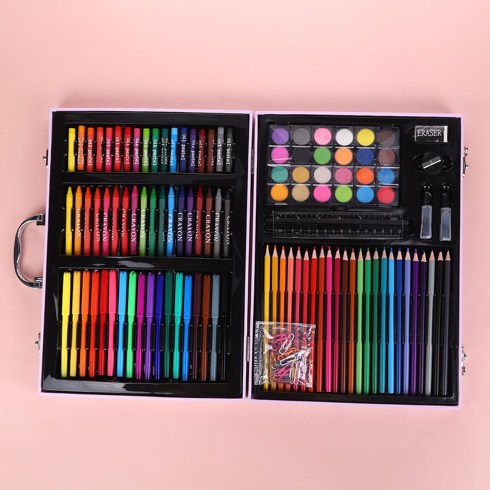 128-piece children's art set, watercolor markers, complete supplies