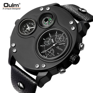 OULM Herrenarmbanduhr, Multi-Zeitzonen, großes Zifferblatt, HP1349