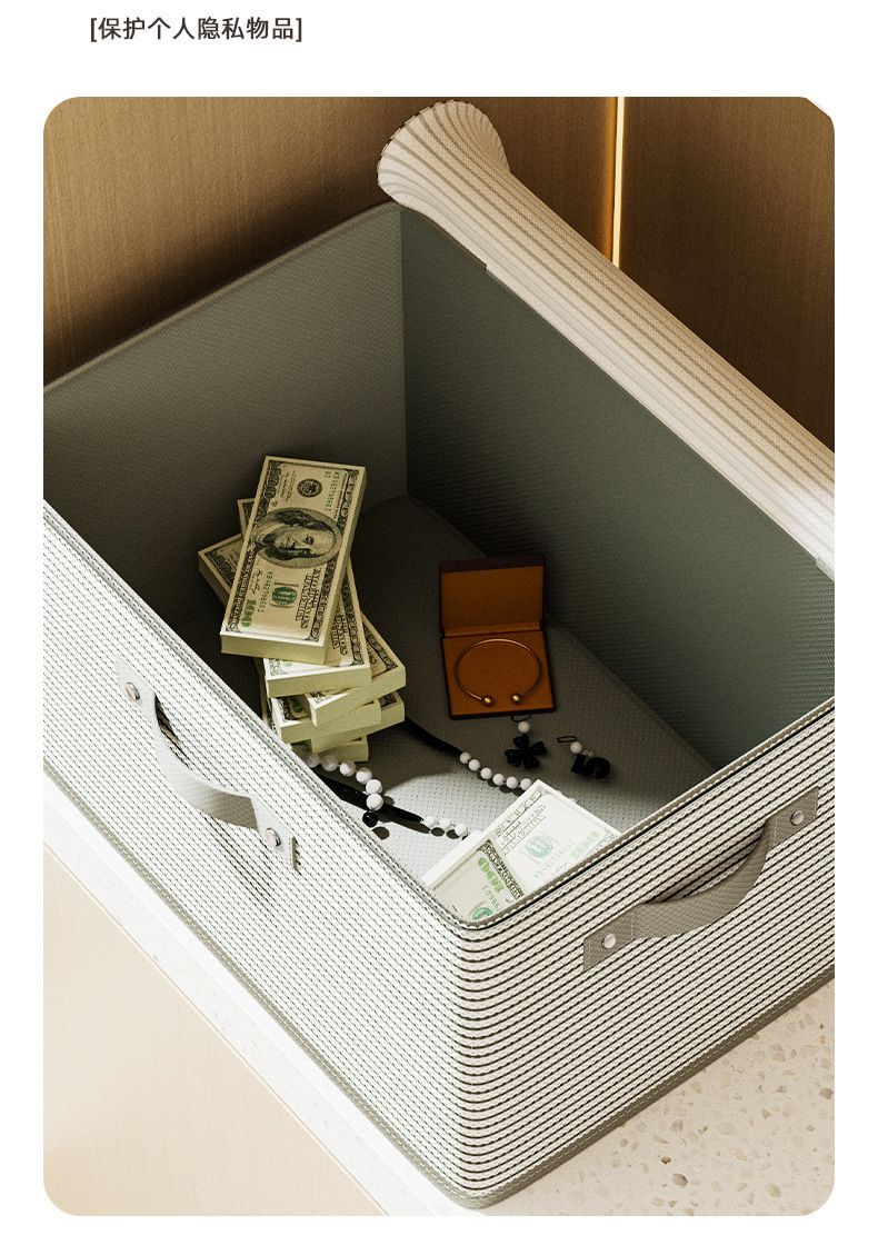 Clothing storage box foldable large capacity with lid