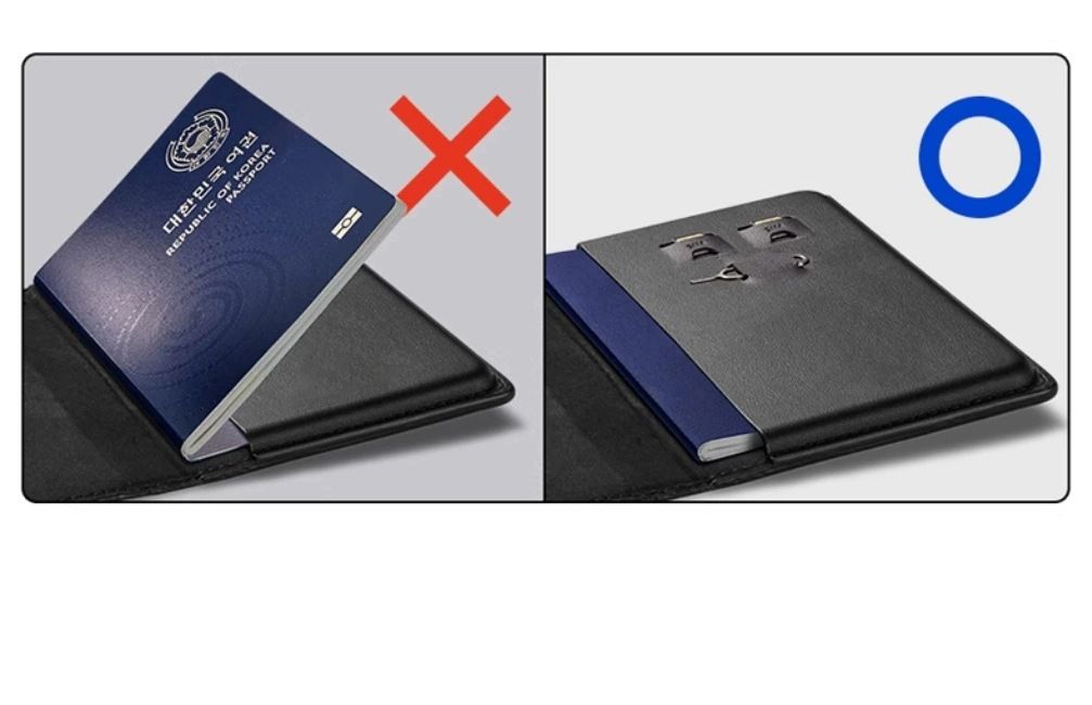 RFID korumalı pasaport kılıfı, çok işlevli belge çantası