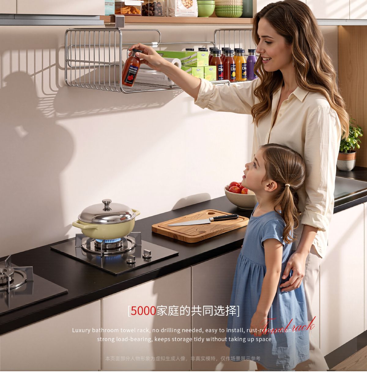 Stainless Steel Cabinet Rack with Paper Towel Holder