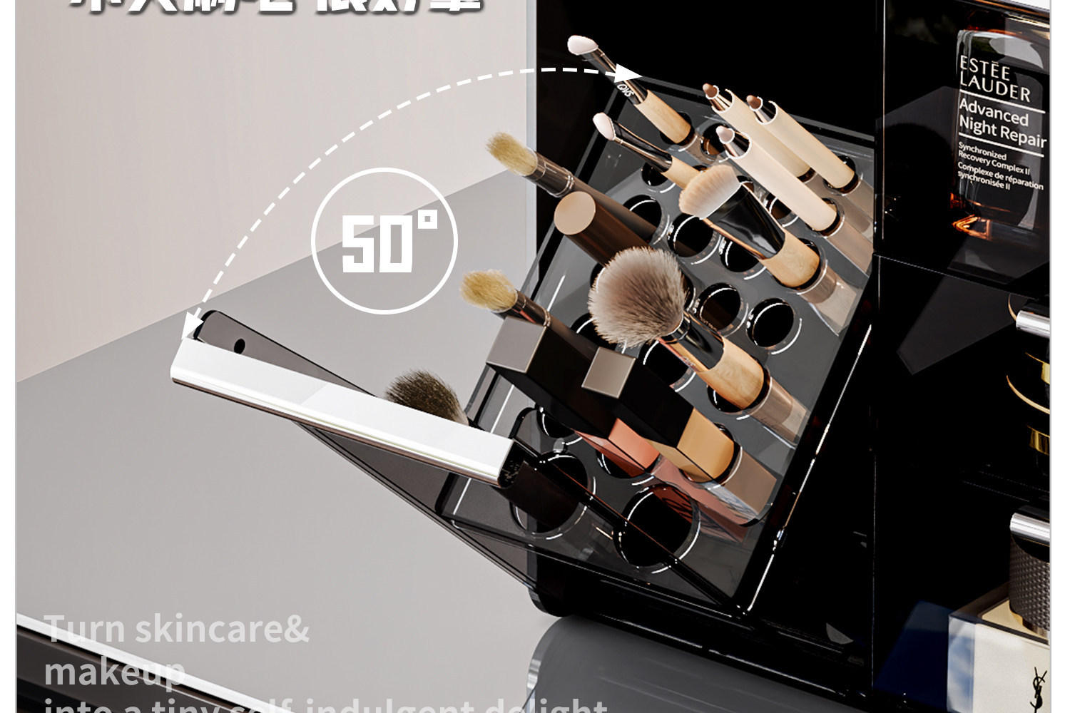 Cosmetics storage box acrylic dust-proof large capacity organizer