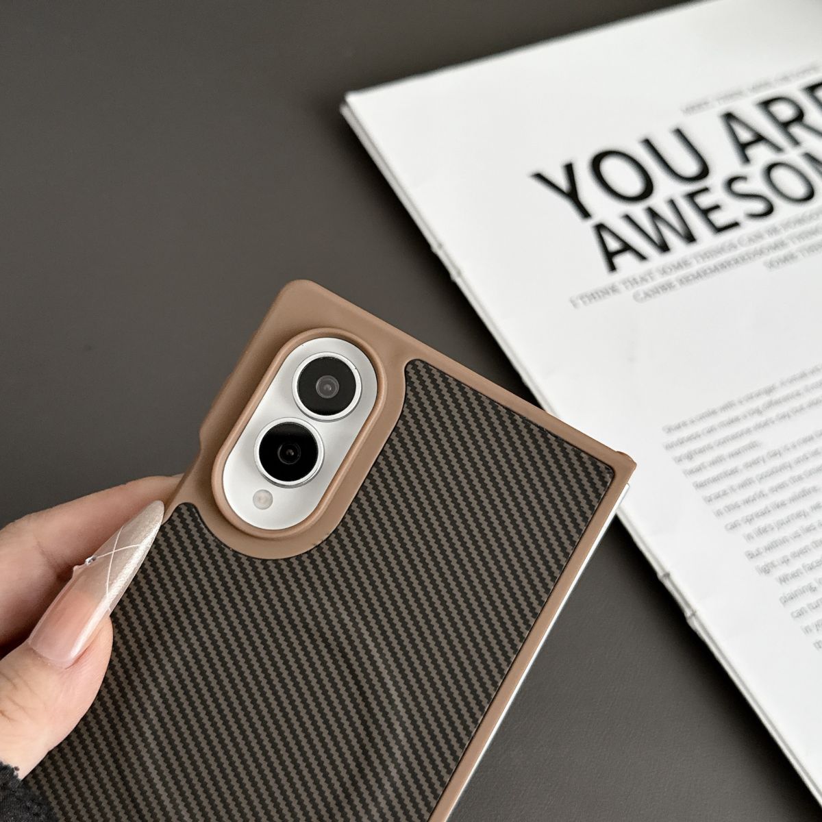 Carbon fiber magnetic case for Samsung Galaxy Z Flip 8/7/6 and Z Fold 8 Ultra