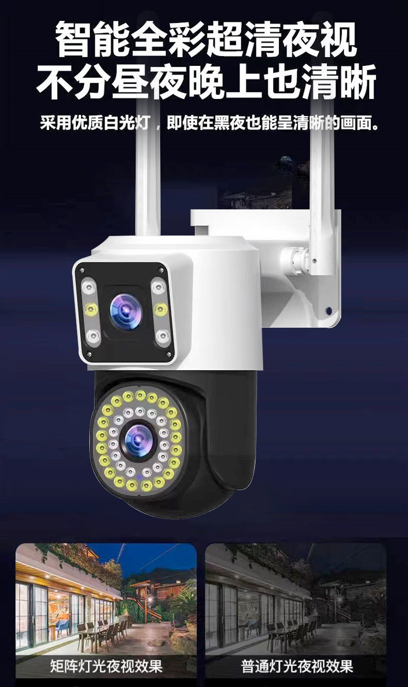360° WiFi Security Camera, 1080P Panoramic View