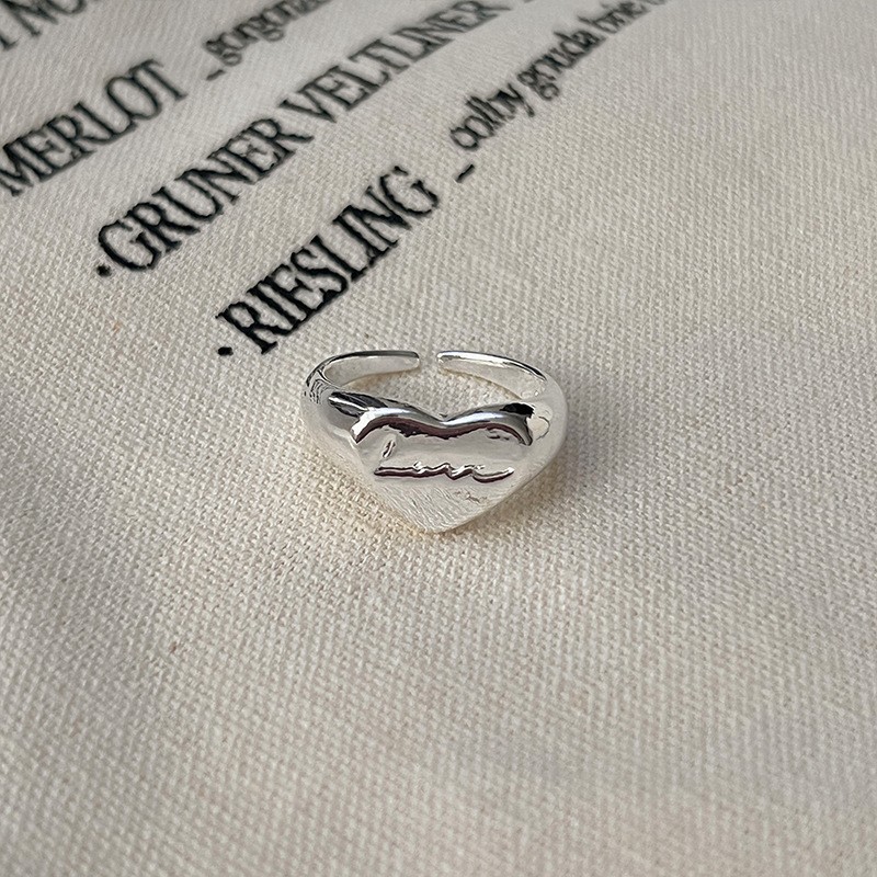 Damenring aus 925er Silber, unregelmäßiges Design