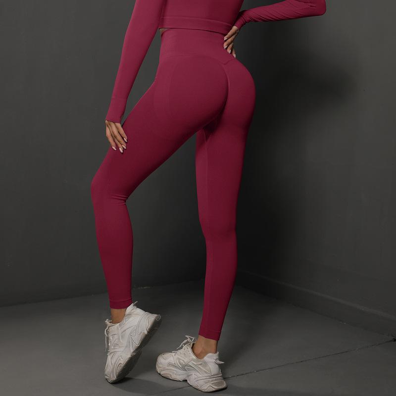Gülümsüyen yüz yoga pantolonu, peach lift, yüksek bel
