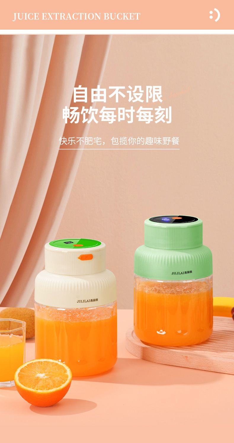 Portable rechargeable fruit juicer with large capacity