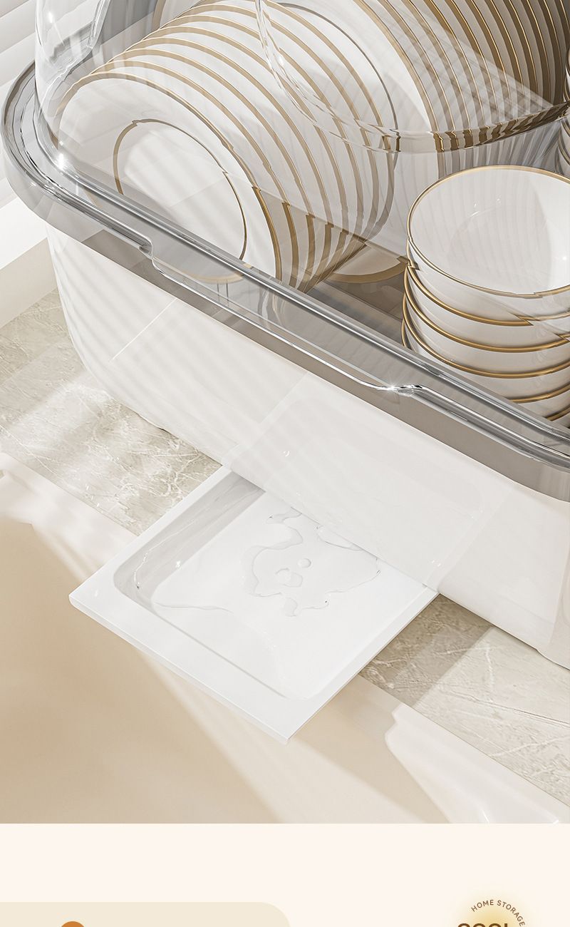 Kitchen storage box large capacity with draining rack