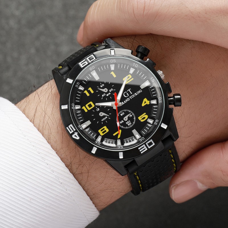 Men's Quartz Watch Silicone Strap Sports Style Waterproof