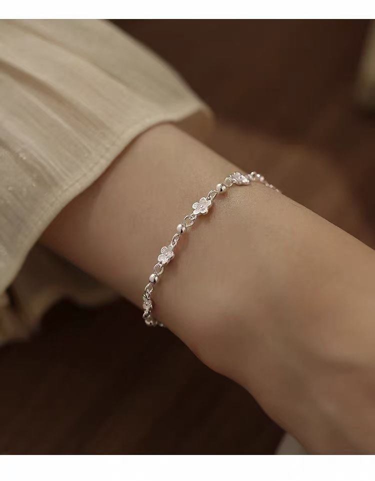 925er Silber Blüten-Armband elegant für Damen