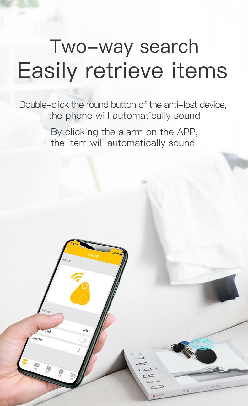 Round Bluetooth Tracker Ultra-Thin Anti-Loss Device