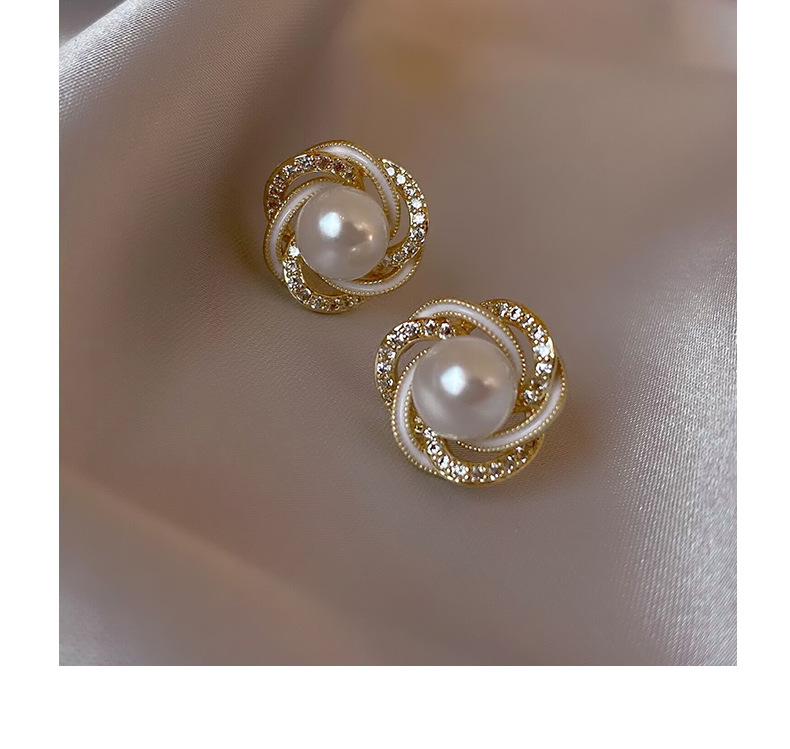 925 Silver Stud Earrings Women French Style Luxury Elegant