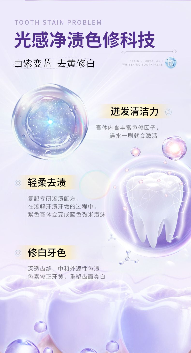 牙科专研去渍美白牙膏清洁牙渍淡黄牙口腔护理清新口气成人牙膏