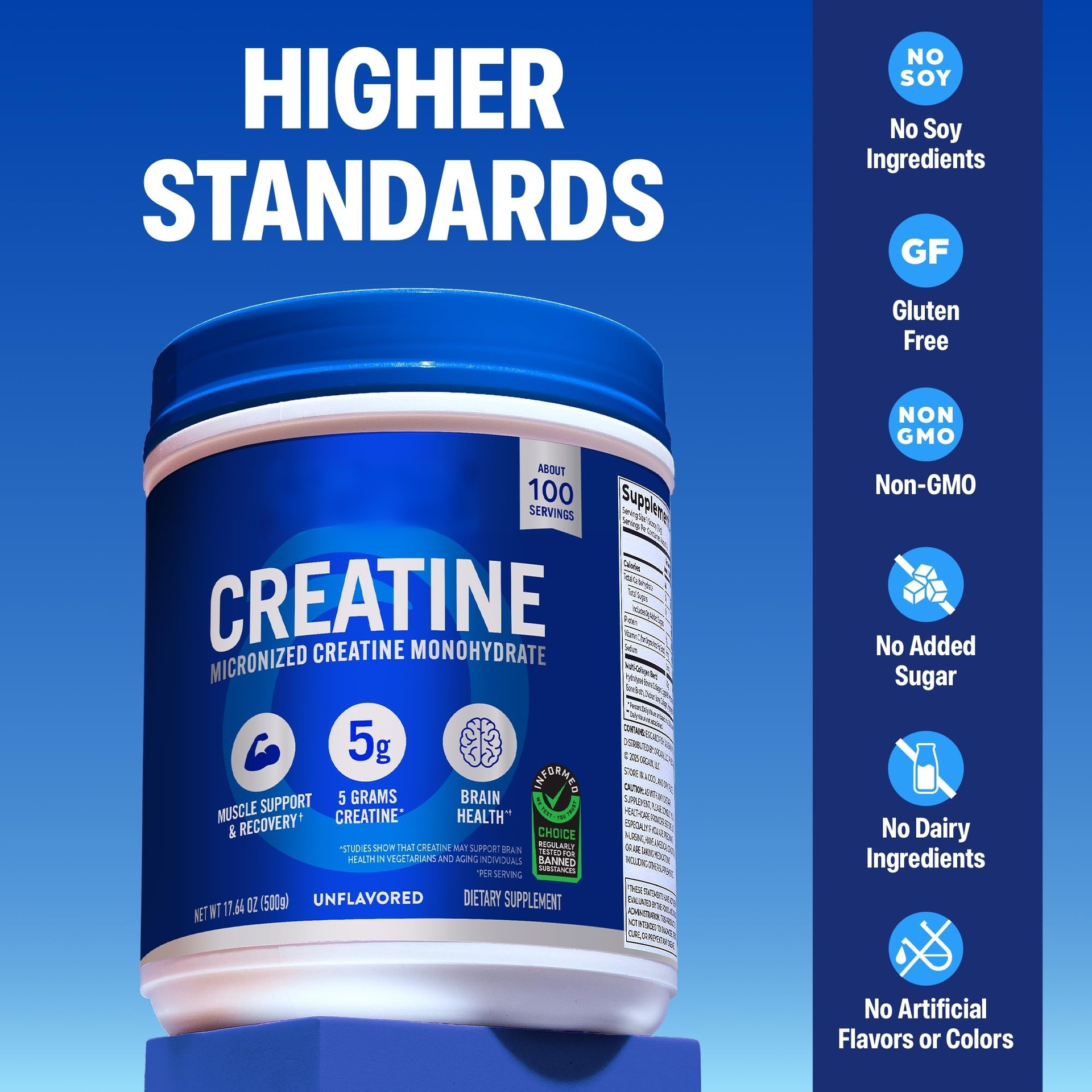 Creatine monohydrate powder, supplement