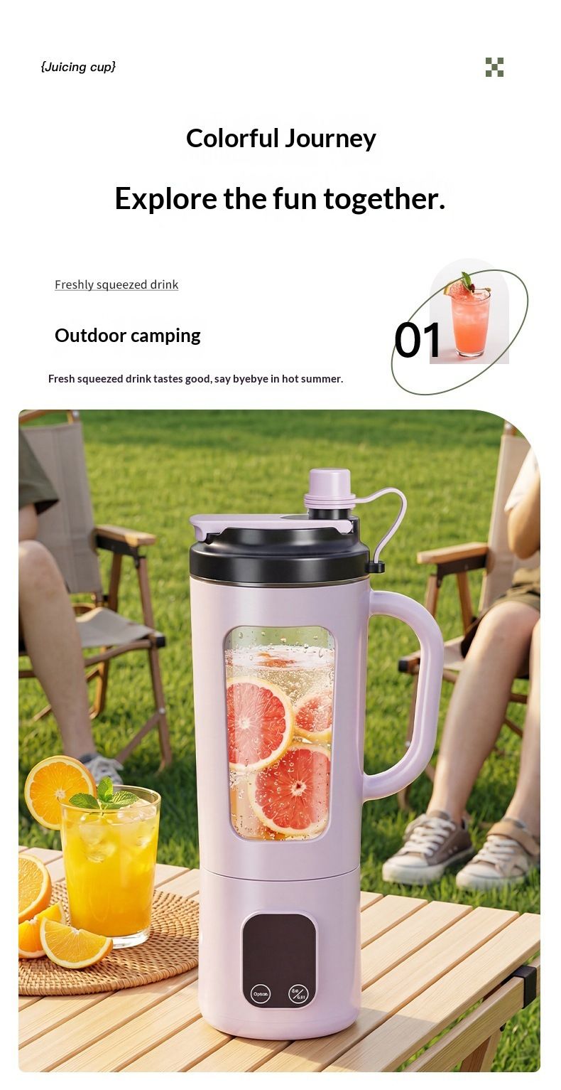 Portable USB rechargeable blender with 8 blades, touch screen, ice crushing function