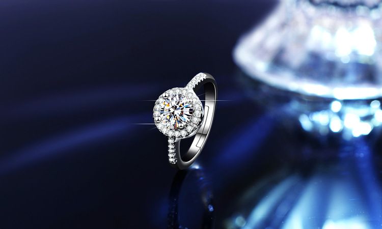 S925 Sterlingsilber Moissanit Ring Ohrring Halskette Set