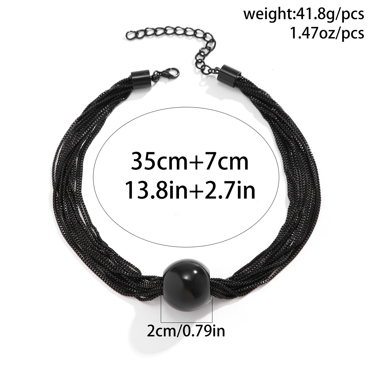 Multi-layer chain pendant necklace with spherical design