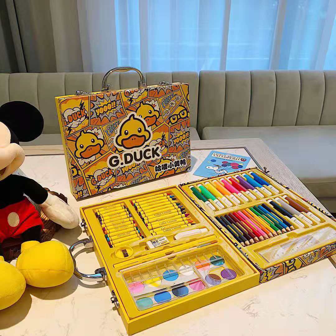 Gelbe Ente Buntstifte Geschenkset Kinder Aquarellstifte