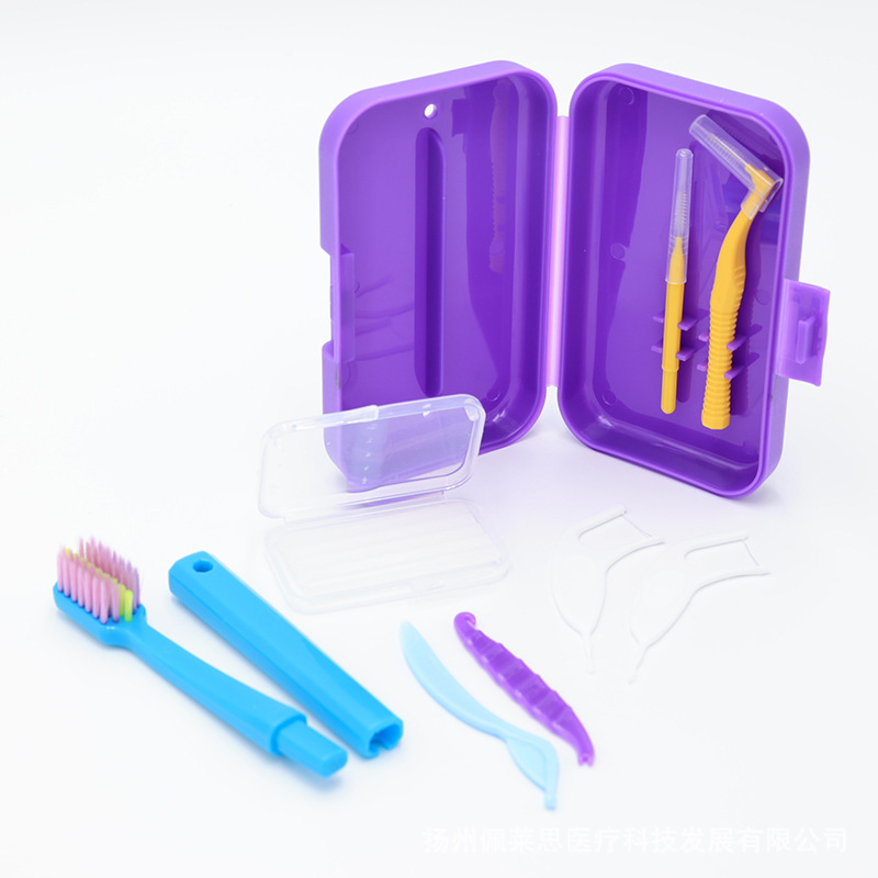 Orthodontic oral care kit with dental wax and brush