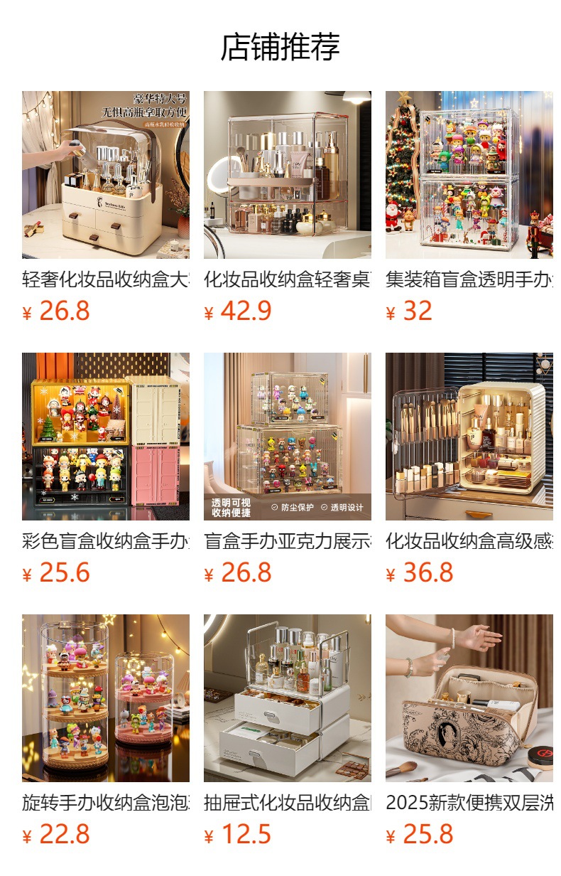 Cosmetic storage box, acrylic, dustproof, multilayer design