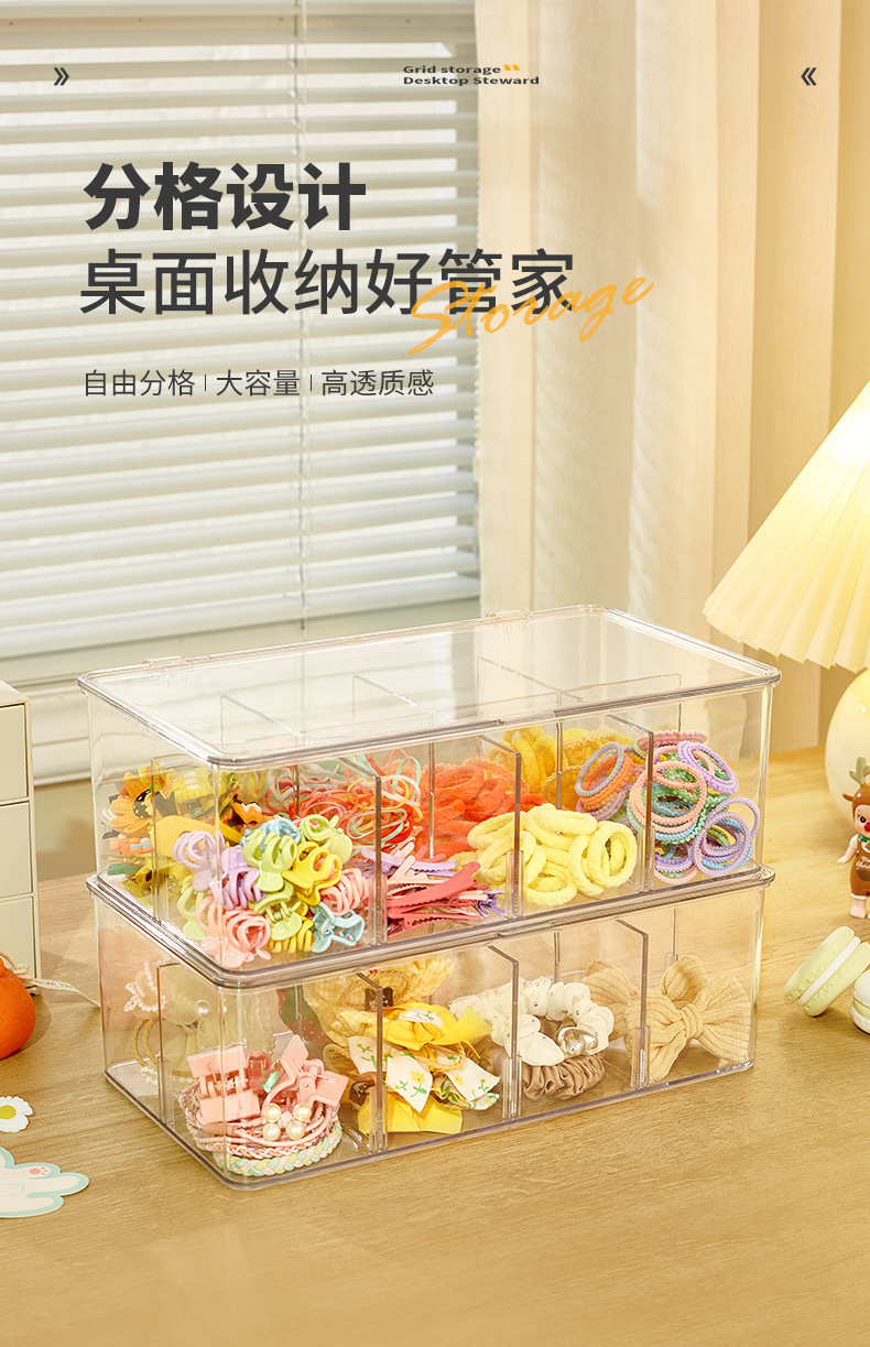 Transparente Acryl-Aufbewahrungsbox mit Fächern
