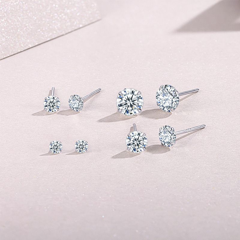 S925 moissanit küpe hipoalerjenik kütikül piercing
