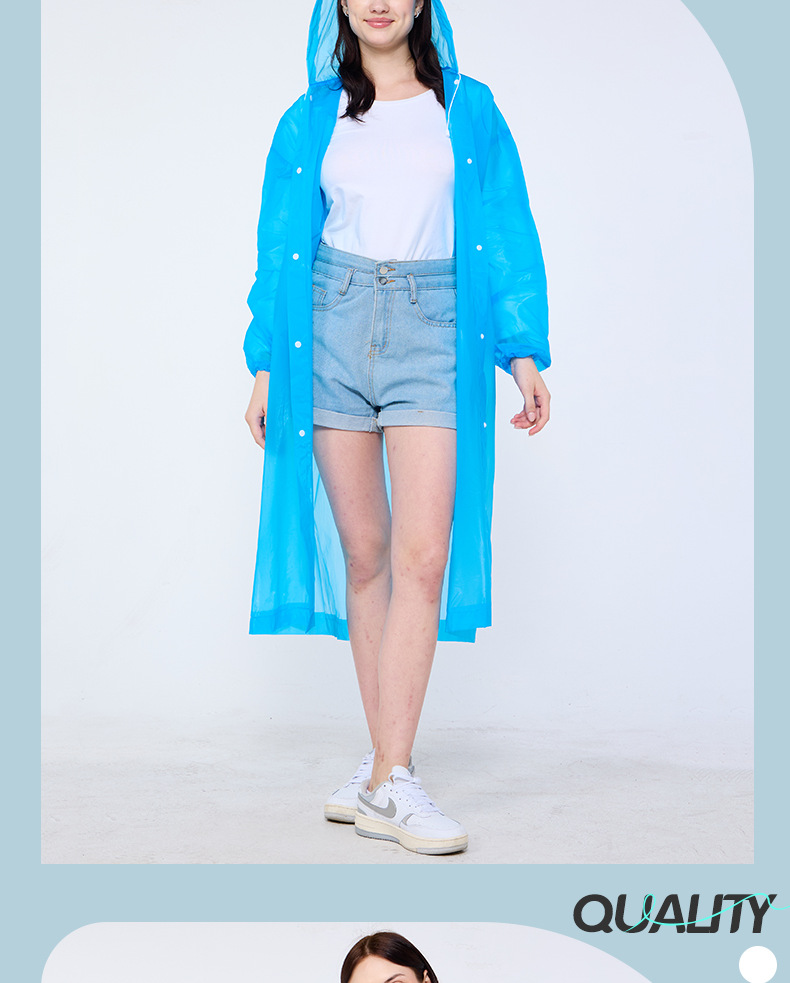 EVA raincoat, adult heavy-duty, portable, full-body protection