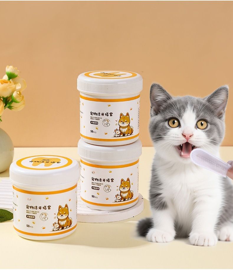 Pet toothbrush, disposable finger cots