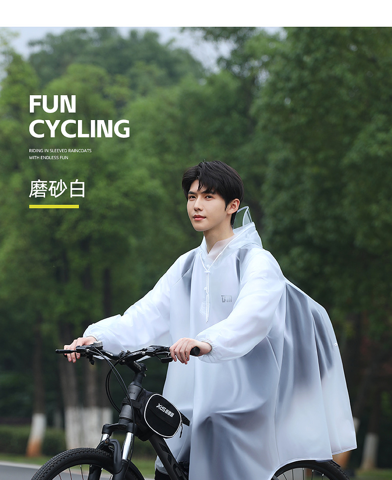 Herren-Fahrrad-Regenmantel, lang, Vollkörperschutz