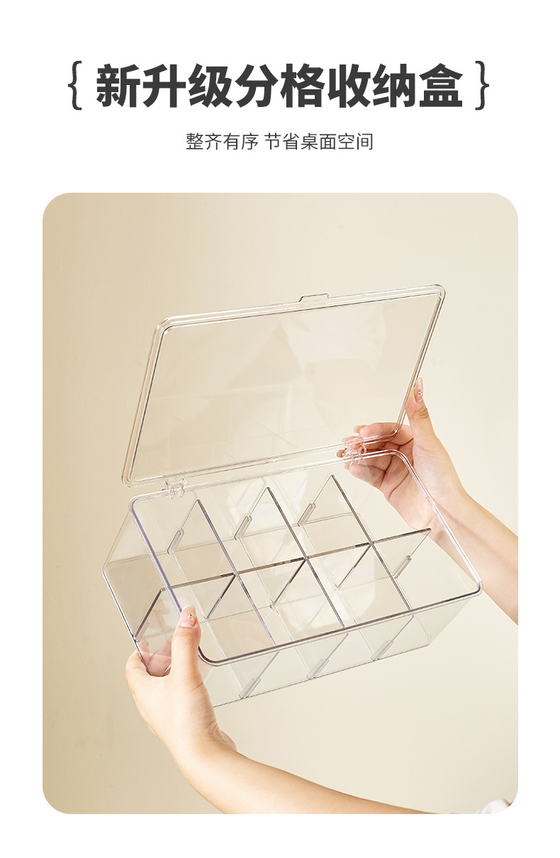 Transparente Acryl-Aufbewahrungsbox mit Fächern