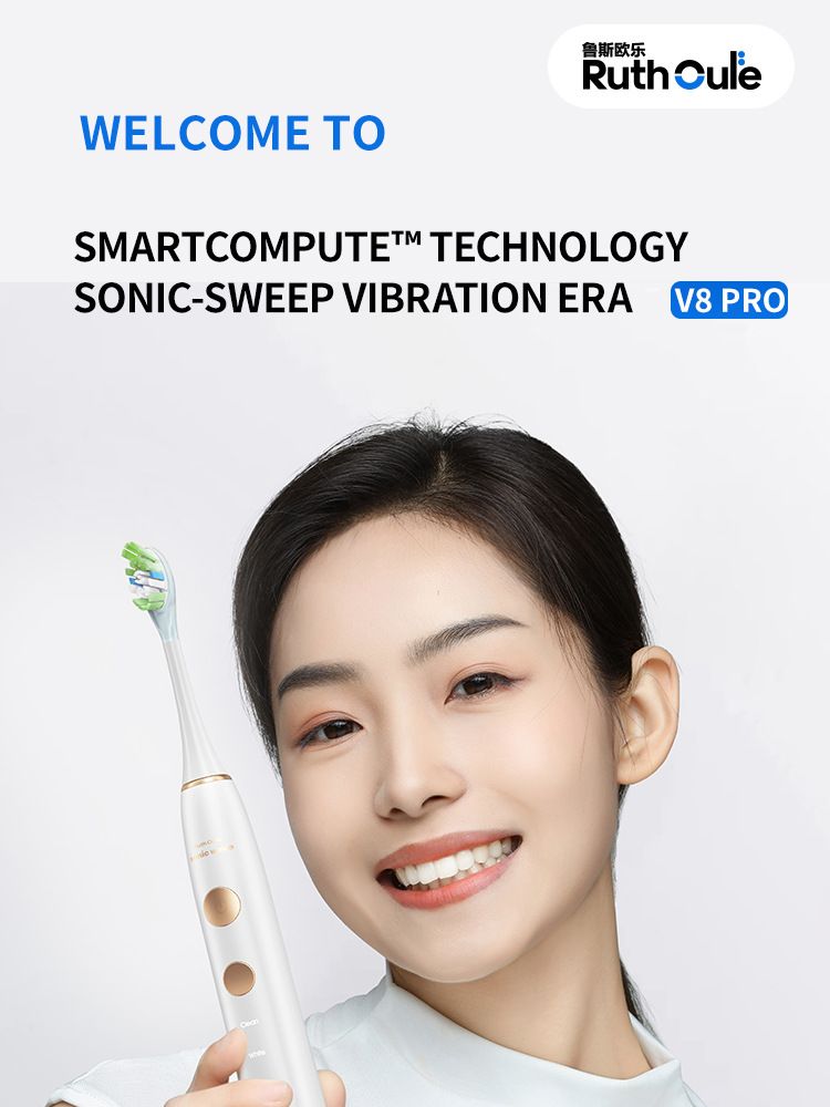 V8Pro sonic electric toothbrush with soft bristles and long battery life